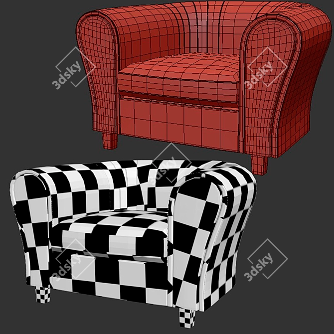 Modern Antoni Lounge Chair 3D model image 3