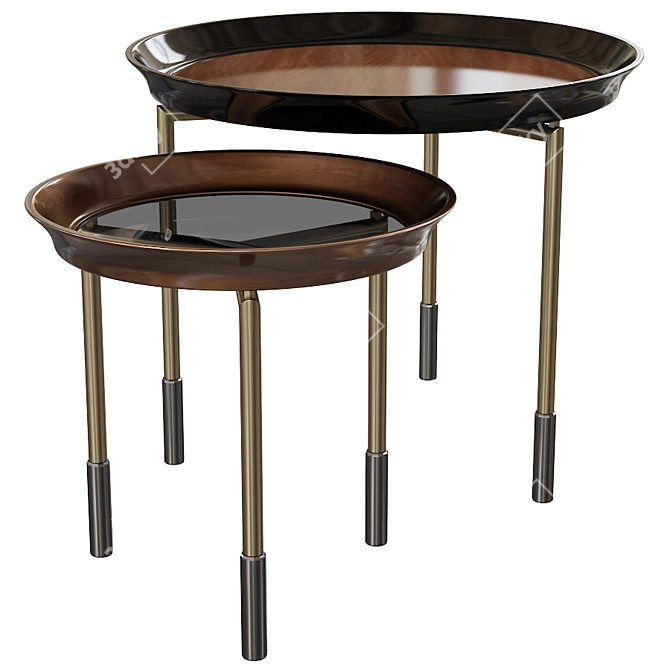 Elegant Athene Low Table Giorgetti 3D model image 2