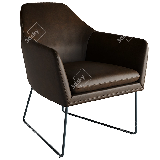 Modern Leather Clancy Chair  3D 3D model image 1