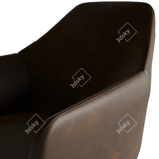 Modern Leather Clancy Chair  3D 3D model image 2