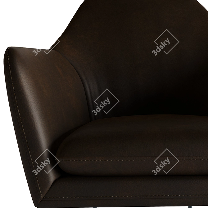 Modern Leather Clancy Chair  3D 3D model image 3