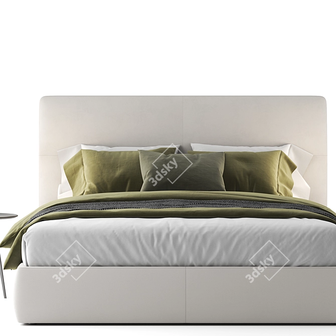 Modern Poliform Bed with Vray 3D model image 2