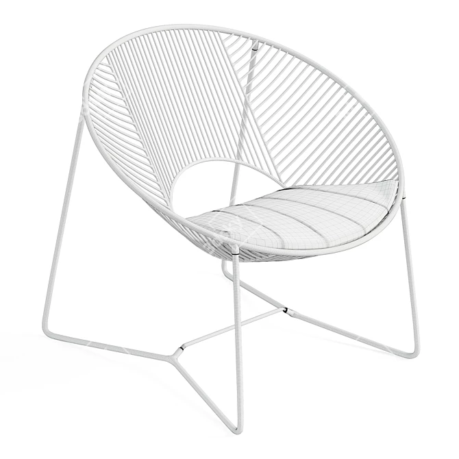 Mexican Handcrafted Steel Lounge Chair 3D model image 6