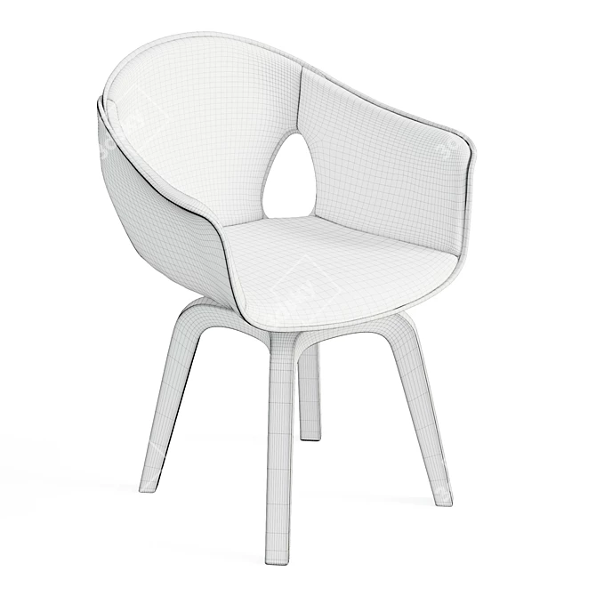 Elegant Laura Chair 3D model image 6