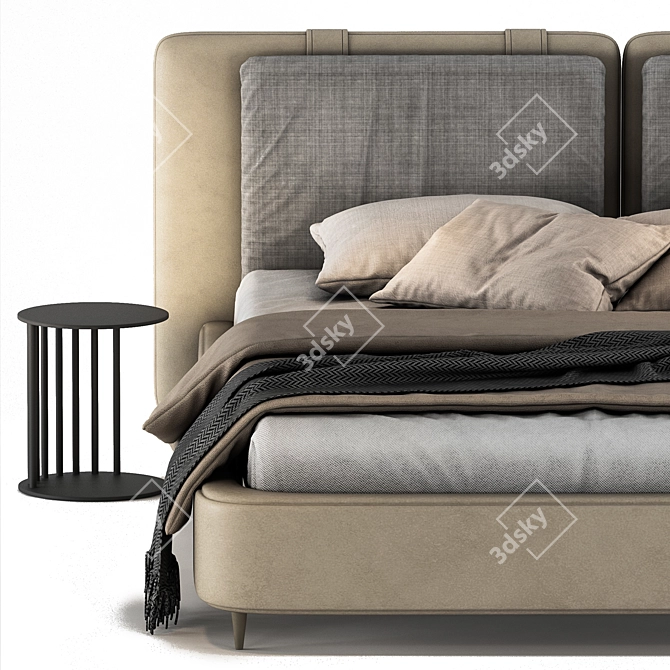 Modern Almond Flat Bed 3D model image 3