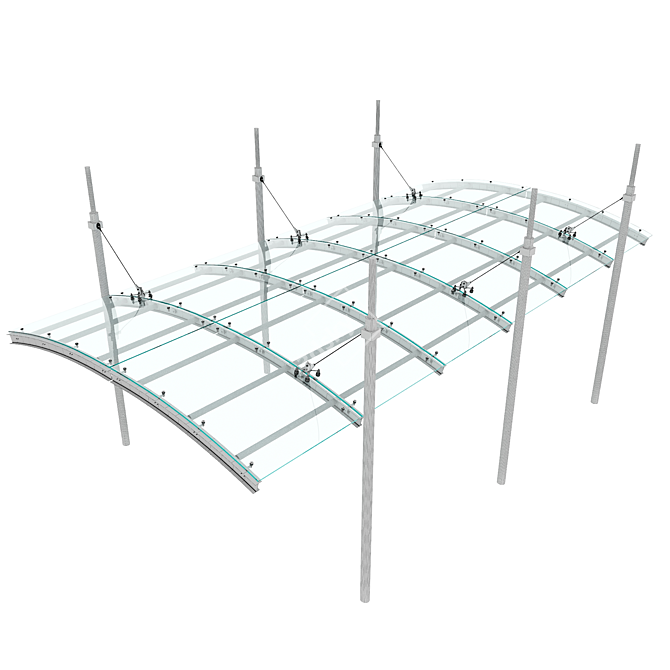 Expandable Glass Canopy Design 3D model image 5