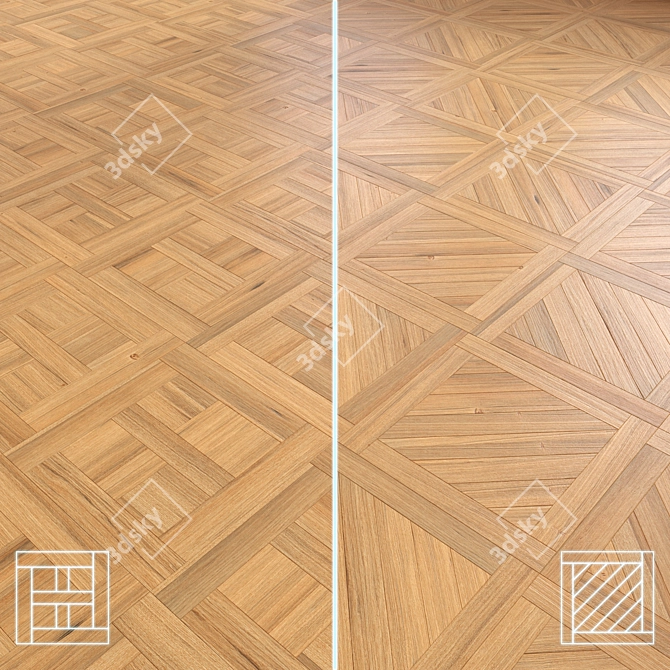 Wooden Floor 3D Model Kit 3D model image 1