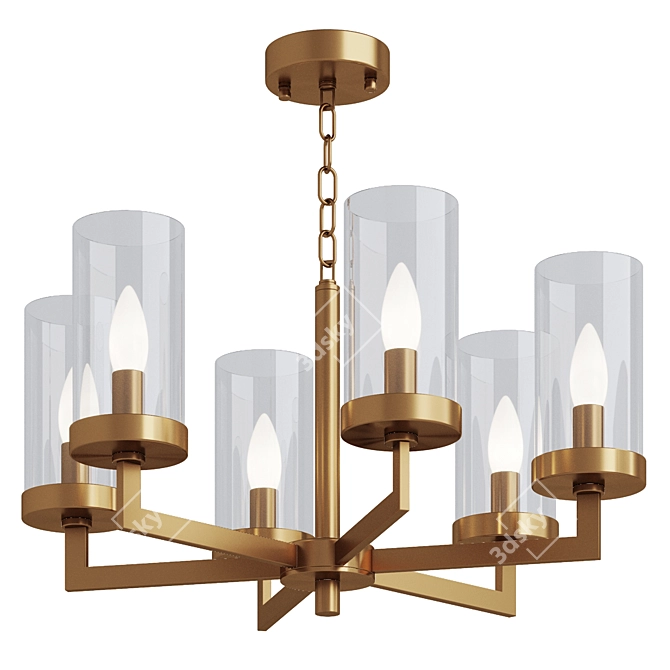 Modern Brass Chandelier 515mm No translation needed. 3D model image 1