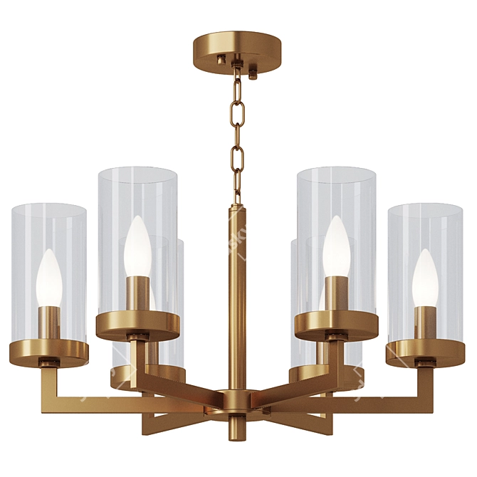 Modern Brass Chandelier 515mm No translation needed. 3D model image 3