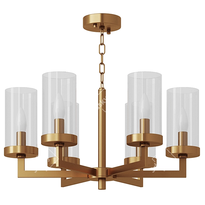 Modern Brass Chandelier 515mm No translation needed. 3D model image 4