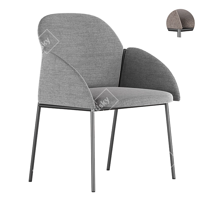 Stylish Enzo Armchair - Modern Comfort 3D model image 1