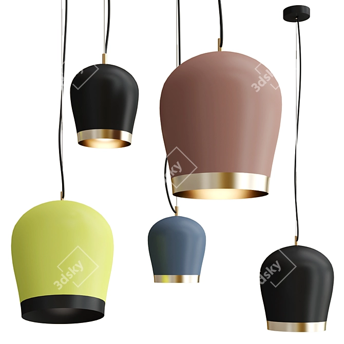 Euroluce Lampadari DUO Metal Pendant 3D model image 1