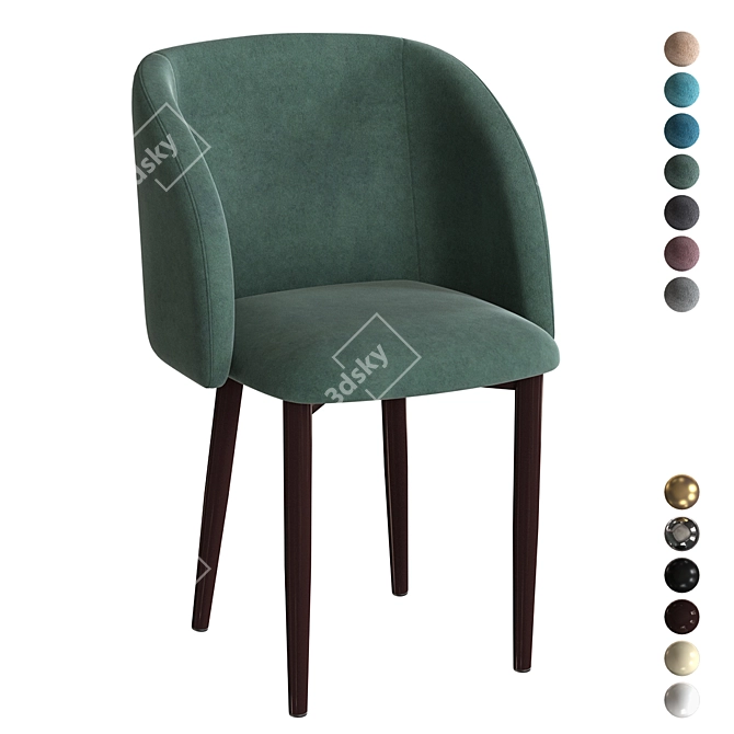 Metallic Half-Round Chair | Stolburg Collection 3D model image 1