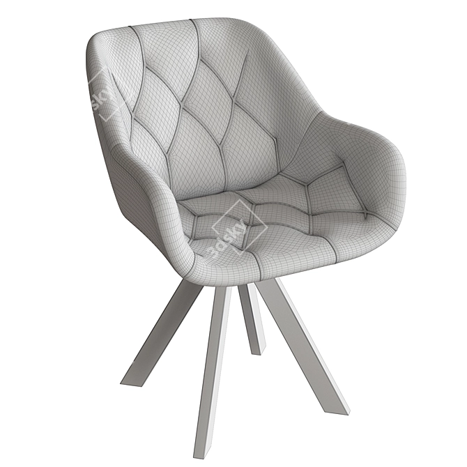 Chelsea Lounge Chair Metal Legs 3D model image 4