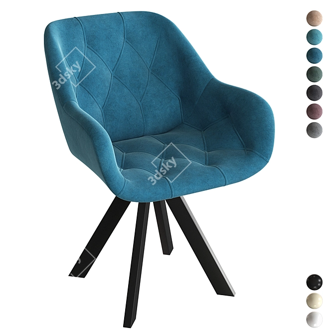 Chelsea Lounge Chair Metal Legs 3D model image 5