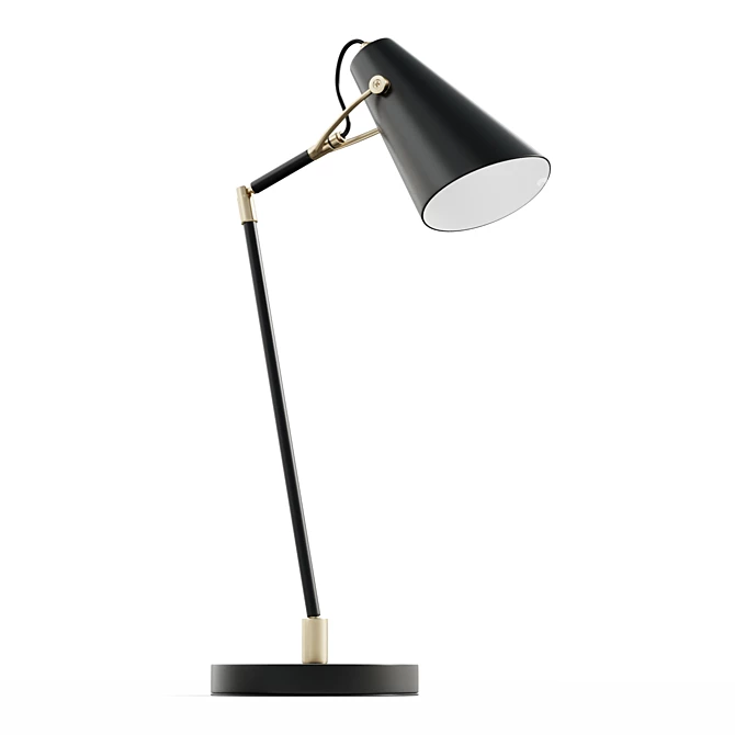 Modern Black Brass Desk Lamp 3D model image 5