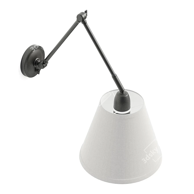 Adjustable Arm Reading Wall Lamp 3D model image 4