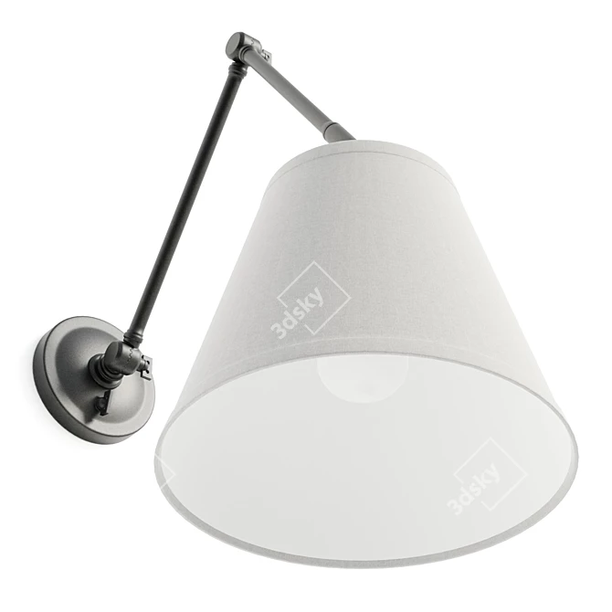 Adjustable Arm Reading Wall Lamp 3D model image 5