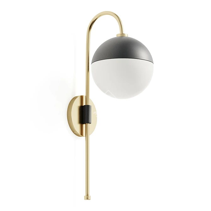 Swinging Gooseneck Globe Sconce 3D model image 1