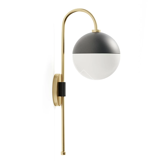 Swinging Gooseneck Globe Sconce 3D model image 3