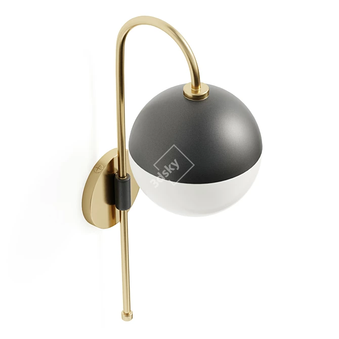 Swinging Gooseneck Globe Sconce 3D model image 4