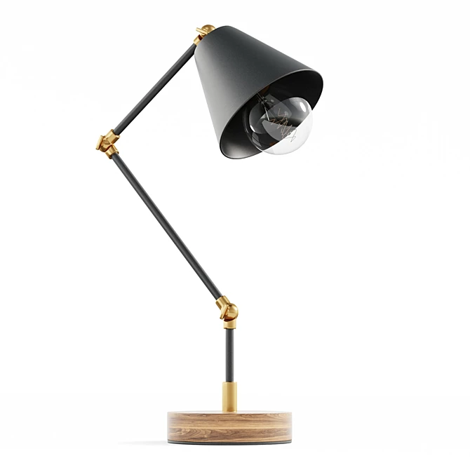 Adjustable Vintage Desk Lamp 3D model image 5