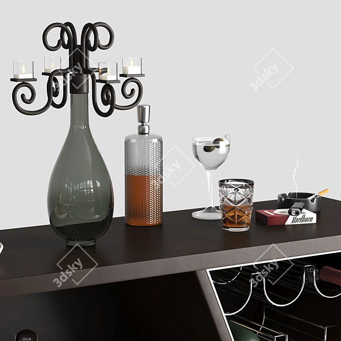 Modern Rustic Billy Bar Counter 3D model image 3