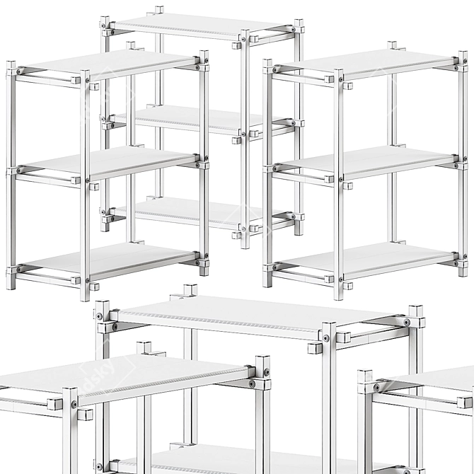 Modern Wood Column Display Stand 3D model image 2