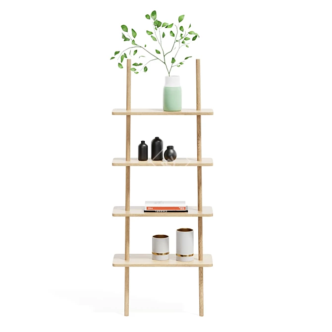 `Nordic Oak Ladder Display Shelf` 3D model image 2