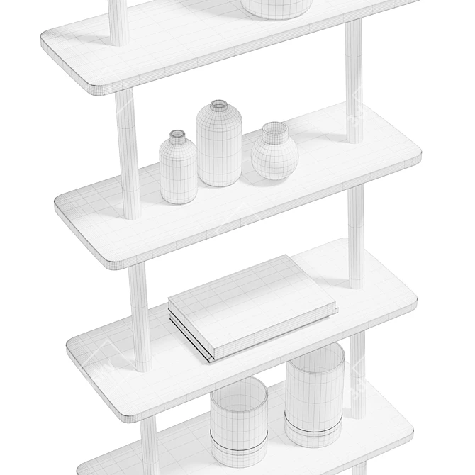 `Nordic Oak Ladder Display Shelf` 3D model image 6