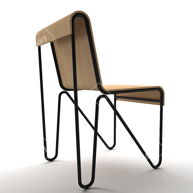 Versatile Modern Beugel Chair 3D model image 2