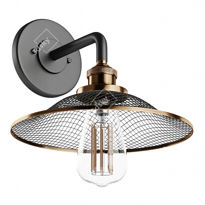 Vintage Chic Mesh Barn Sconce 3D model image 1