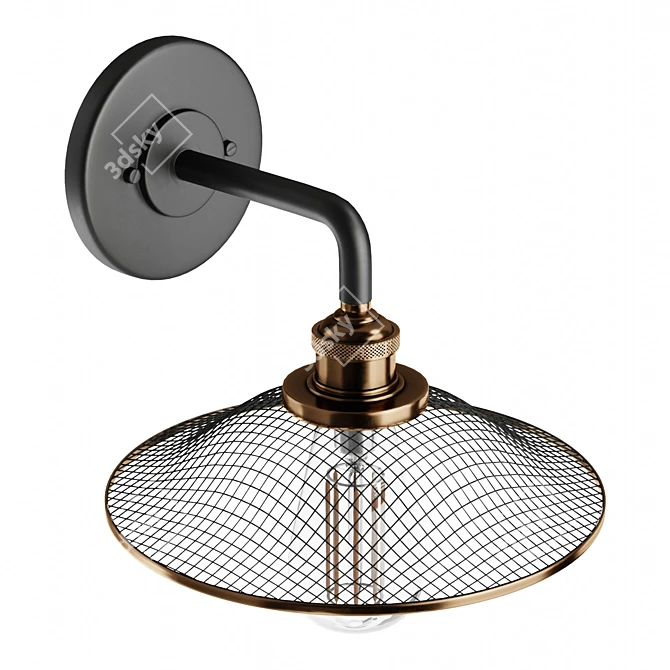 Vintage Chic Mesh Barn Sconce 3D model image 4