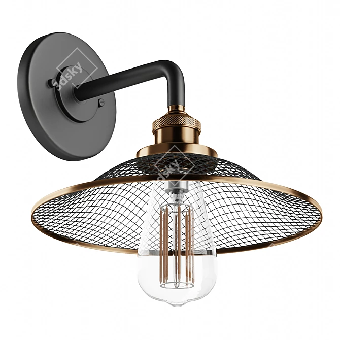 Vintage Chic Mesh Barn Sconce 3D model image 5