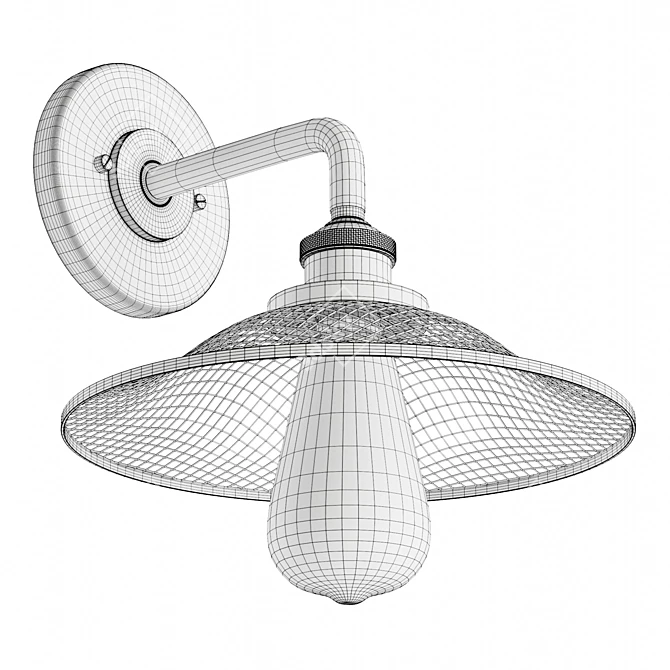 Vintage Chic Mesh Barn Sconce 3D model image 6