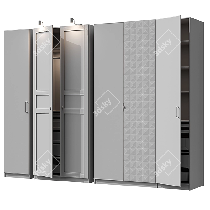 IKEA PAX Wardrobe 265 White 3D model image 7