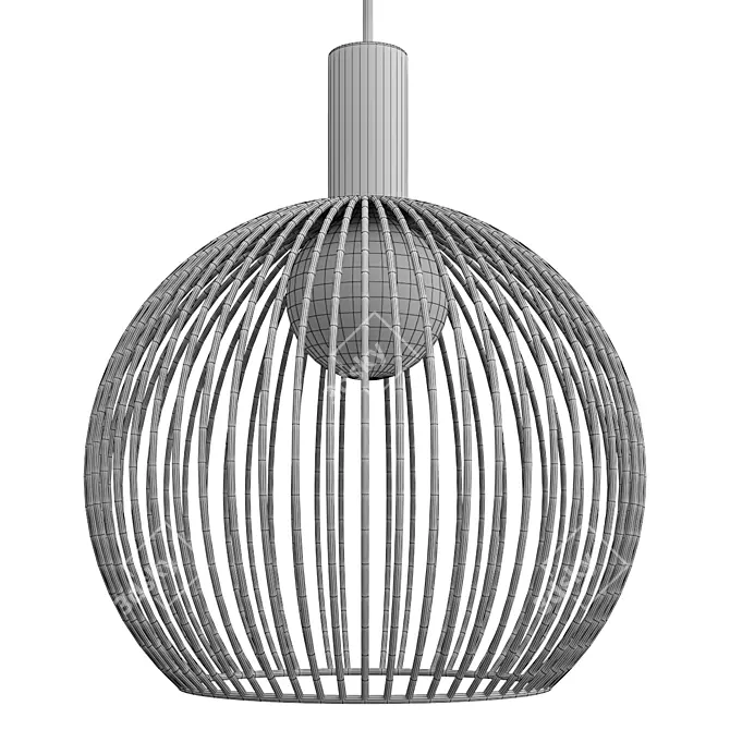 Sleek Steel Globe Pendant Light 3D model image 2