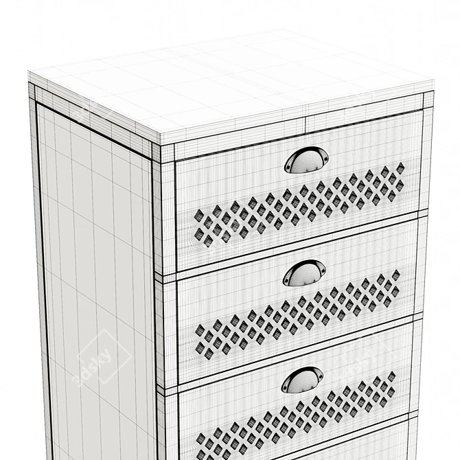 Industrial Vintage Tall Locker Storage 3D model image 3