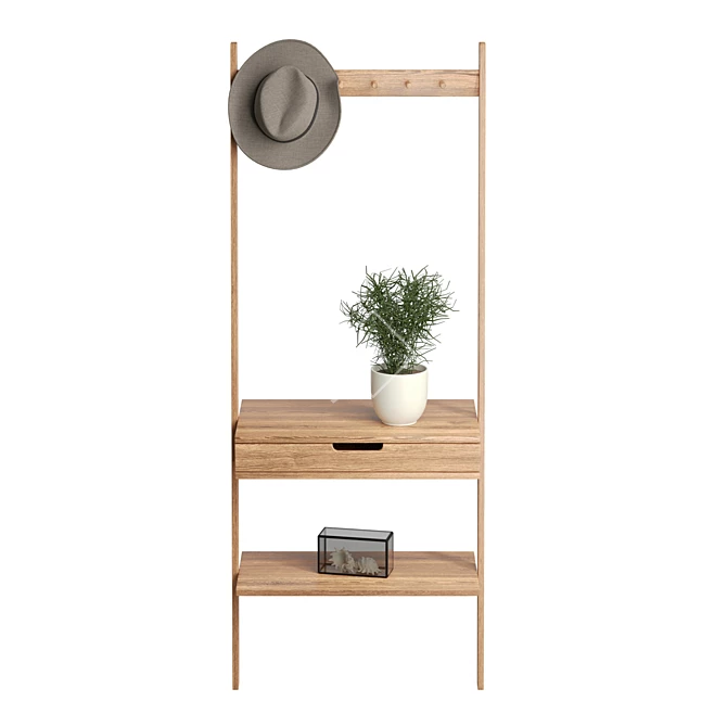 Scandi Wall Storage Solution 3D model image 2