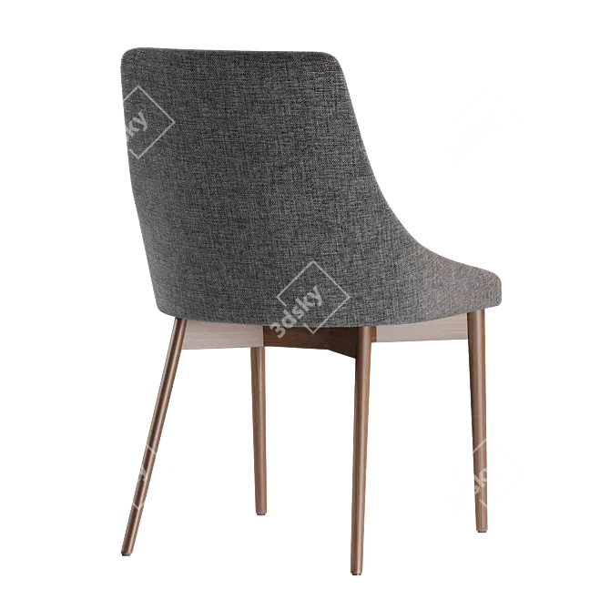 Contemporary Linen Side Chair - 3D Model 3D model image 3