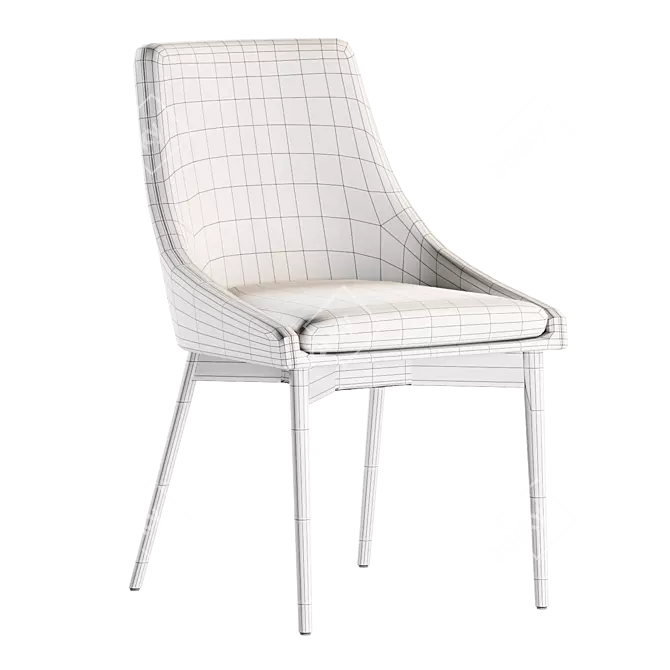 Contemporary Linen Side Chair - 3D Model 3D model image 4