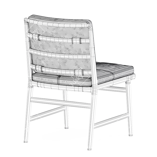 Elegant Ladder Back Chair 3D model image 5