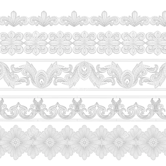 Versatile Ornamental Trim Set 3D model image 5