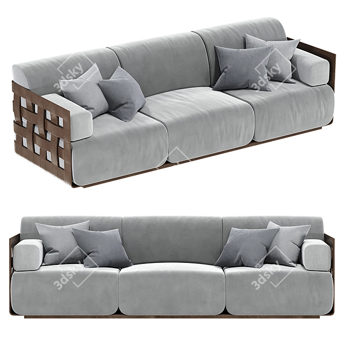 Rugiano Braid Sofa, Modern Design 3D model image 2