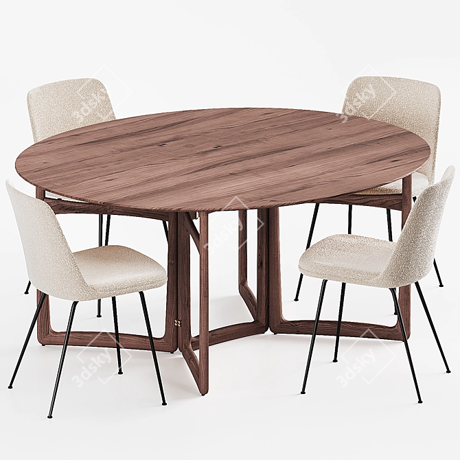 Versatile &Tradition Dining Set 3D model image 6