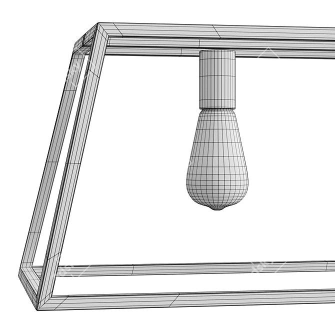 Modern Industrial Cage Island Chandelier 3D model image 6