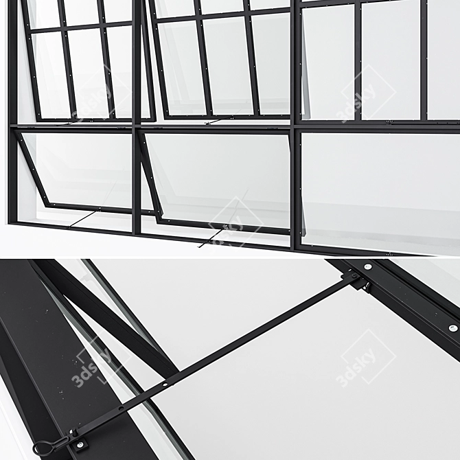  Sleek Aluminium Window Rendering 3D model image 3