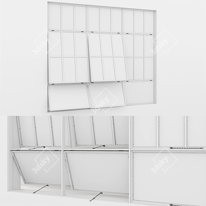  Sleek Aluminium Window Rendering 3D model image 4