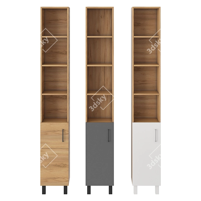 Aquval Loft Bathroom Tall Cabinet 3D model image 2