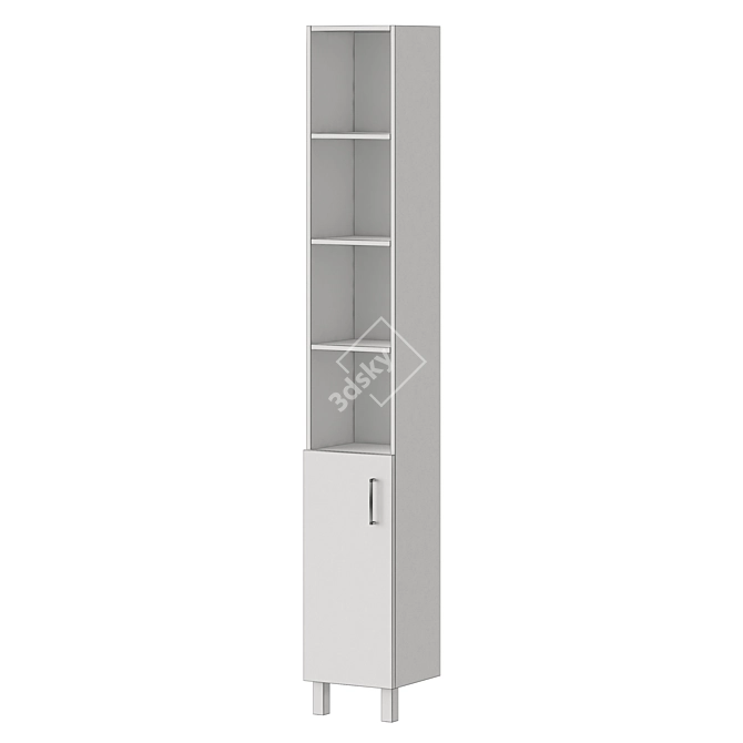 Aquval Loft Bathroom Tall Cabinet 3D model image 3